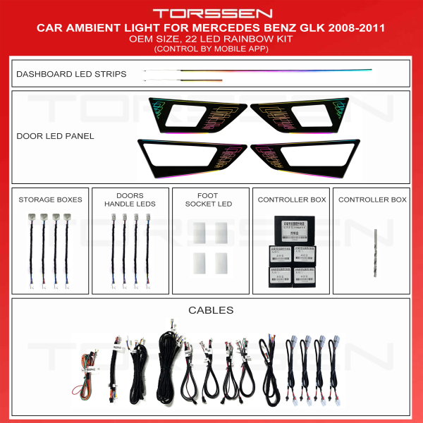 Підсвітка салону Torssen Mercedes GLK 2008-2011 - 22Leds