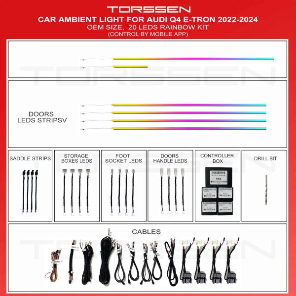 Подсветка салона Torssen Audi Q4 E-tron 2022-2024-20 Leds