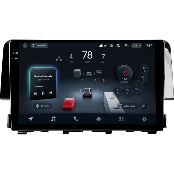 Штатна магнітола Teyes CC4 6+64 Gb Honda Civic 10 FC FK 2015-2020 9" 2k
