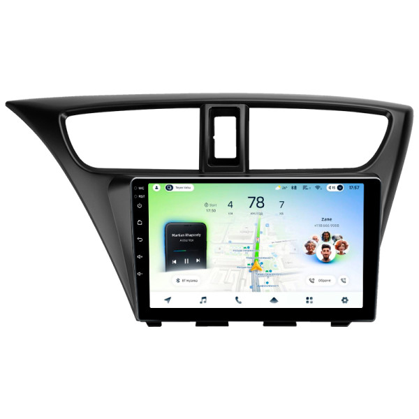 Штатна магнітола Teyes CC4L 6+64 Gb Honda Civic 9 FK FB 2012-2017 9"