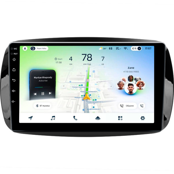 Штатна магнітола Teyes CC4L 6+64 Gb Mercedes Benz Smart Fortwo 3 C453 A453 W453 2014-2020 9" (L1)