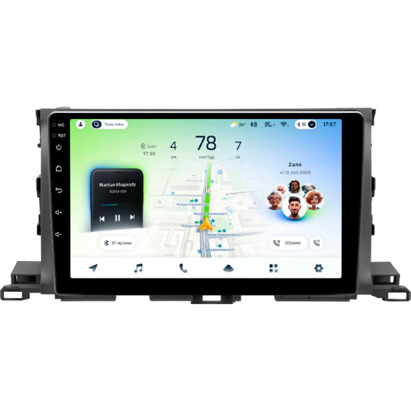 Штатна магнітола Teyes CC4L 4+64 Gb Toyota Highlander 3 XU50 2013-2018 10" (L1)