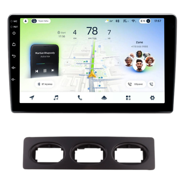 Штатна магнітола Teyes CC4L 4+64 Gb Chery QQ3 2004-2012 Black 9"