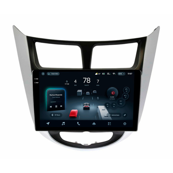 Штатна магнітола Teyes CC4 Pro 12+256 Gb Hyundai Solaris 1 2010-2016 Silver+Black 9" 2k