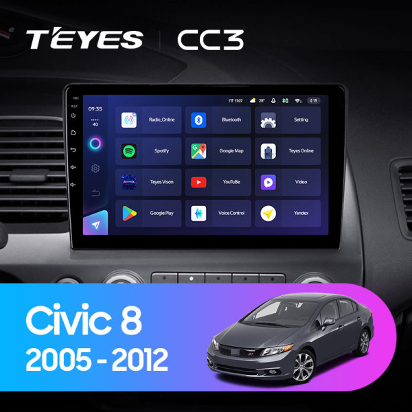 Teyes CC3 Honda Civic 8 FK FN FD 2005-2012 Штатна магнітола