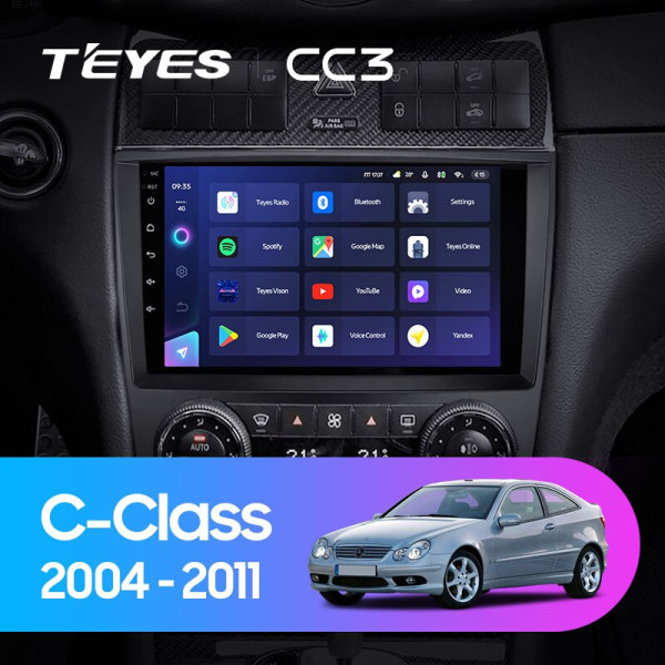 Teyes CC3 Mercedes Benz C-Class W203 CL203 C209 A209 2004-2011 9" Штатна магнітола