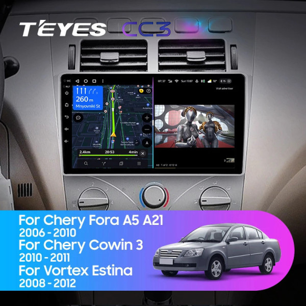 Teyes CC3 Chery A5 A21 2006-2010 Cowin 3 A21 2010-2011 Vortex Estina 2008-2012 9" Штатна магнітола