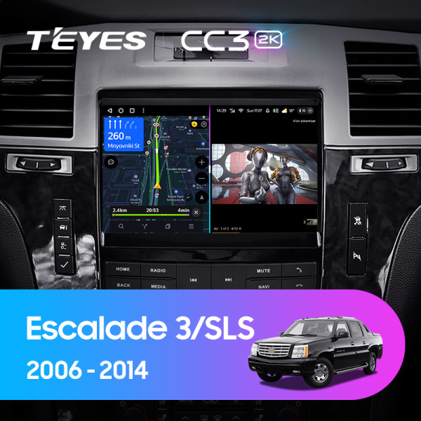 Teyes CC3 2K Cadillac Escalade 3 GMT900 2006-2014 SLS 2007-2012 9" Штатна магнітола