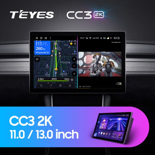 Универсальная штатная магнитола Teyes CC3 2k 4+32 Gb 11"